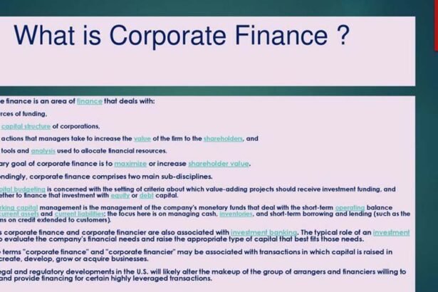 What Is Corporate Finance
